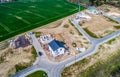 Aerial view of road streets new development area for real estate hme building construction germany Royalty Free Stock Photo