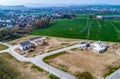 Aerial view of road streets new development area for real estate hme building construction germany Royalty Free Stock Photo