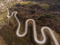 Aerial view of the road to the El Soplao cave Royalty Free Stock Photo