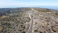 The aerial photo of the road to the Serra Da Estrela Natural Park in Portugal Royalty Free Stock Photo