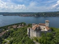 Aerial view of the Rocca the Angera fortress Royalty Free Stock Photo