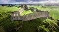 Aerial view. Roche castle. Dundalk. Ireland Royalty Free Stock Photo