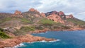 Aerial view of Rocher Saint-BarthÃ©lÃ©my at French Riviera Royalty Free Stock Photo