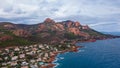 Aerial view of Rocher Saint-BarthÃ©lÃ©my at French Riviera Royalty Free Stock Photo