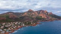 Aerial view of Rocher Saint-BarthÃ©lÃ©my at French Riviera Royalty Free Stock Photo