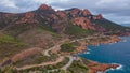 Aerial view of Rocher Saint-BarthÃ©lÃ©my at French Riviera Royalty Free Stock Photo