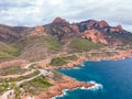 Aerial view of Rocher Saint-BarthÃ©lÃ©my at French Riviera Royalty Free Stock Photo