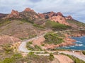 Aerial view of Rocher Saint-BarthÃ©lÃ©my at French Riviera Royalty Free Stock Photo