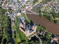 Aerial view of Rochlitz Castle in Saxony