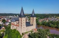 Aerial view of Rochlitz Castle in Saxony