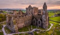 Aerial view of the Rock of Cashel historical site located at Cashel, County Tipperary, Ireland. Royalty Free Stock Photo