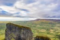 Aerial view of rock formation located in county Leitrim, Ireland called Eagles Rock