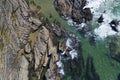 Aerial view of the rock formations at the Carreagem Beach in Aljezur