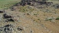 Rock formations and stacked stones in Mongolia