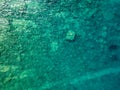 Aerial view of rocks on the sea. Overview of the seabed seen from above