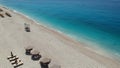 Rocky beach and crystal turquoise water of Ionian Sea in Albania.