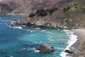 Aerial view of the rocky coastline along the Pacific Ocean on the California coast near Big Sur Royalty Free Stock Photo