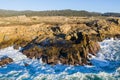 Aerial View of Rocky Coastline in Northern California Royalty Free Stock Photo