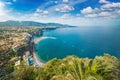 Rocky coastline Sorrento city - popular tourist destination in I Royalty Free Stock Photo