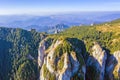 Aerial view of rocky mountain in autumn Royalty Free Stock Photo