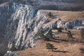 Aerial view of rocky mountains plateau