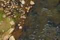 Aerial View of The Rocky Riverbank of A River