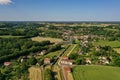 aerial view on Rogny les Sept Ecluses in Bourgogne