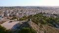 Monte Calvario and three crosses against townscape view