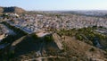 Monte Calvario and three crosses against townscape view