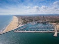 Aerial view of the Romagna coast with the beaches of Riccione, Rimini and Cattolica Royalty Free Stock Photo
