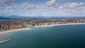 Aerial view of the Romagna coast with the beaches of Riccione, Rimini and Cattolica Royalty Free Stock Photo