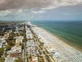 Aerial view of the Romagna coast with the beaches of Riccione, Rimini and Cattolica Royalty Free Stock Photo