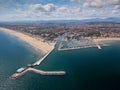 Aerial view of the Romagna coast with the beaches of Riccione, Rimini and Cattolica Royalty Free Stock Photo