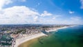 Aerial view of the Romagna coast with the beaches of Riccione, Rimini and Cattolica Royalty Free Stock Photo