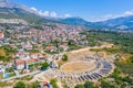 Aerial view of Roman amphitheater ancient Salona near Split, Croatia