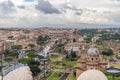 Aerial view of the Roman Forum and Colosseum in Rome, Italy. Rome from above. City center Royalty Free Stock Photo