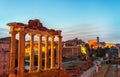 Aerial view of Roman forum in Rome Royalty Free Stock Photo