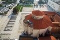 An aerial view of the Roman Forum and St. Donatus Church, Zadar, Croatia Royalty Free Stock Photo