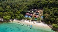 Aerial view of Romantic Beach in Perhentian Island, Malaysia Royalty Free Stock Photo