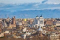 Aerial view of the Rome city with beautiful architecture, Italy Royalty Free Stock Photo