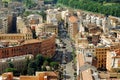 Aerial view of Rome city from St Peter Basilica roof Royalty Free Stock Photo