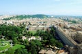 Aerial view of Rome city from St Peter Basilica roof Royalty Free Stock Photo