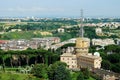 Aerial view of Rome city from St Peter Basilica roof Royalty Free Stock Photo