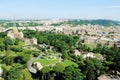 Aerial view of Rome city from St Peter Basilica roof Royalty Free Stock Photo