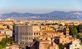 Aerial view of Rome with Colosseum Royalty Free Stock Photo