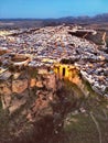 honeymoon, and recommended by Hemingway as a city for elopement. It\'s located in Ronda, Malaga, Spain. Royalty Free Stock Photo