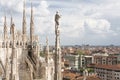 Aerial view, roof of the cathedral of Milan