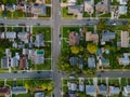 Aerial view of roof houses in small town in the countryside top view above houses at America NJ Royalty Free Stock Photo