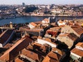 Aerial view roof of houses in center of Porto