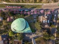 Aerial view of the roof of the reformed prostant church of Klaus Brother